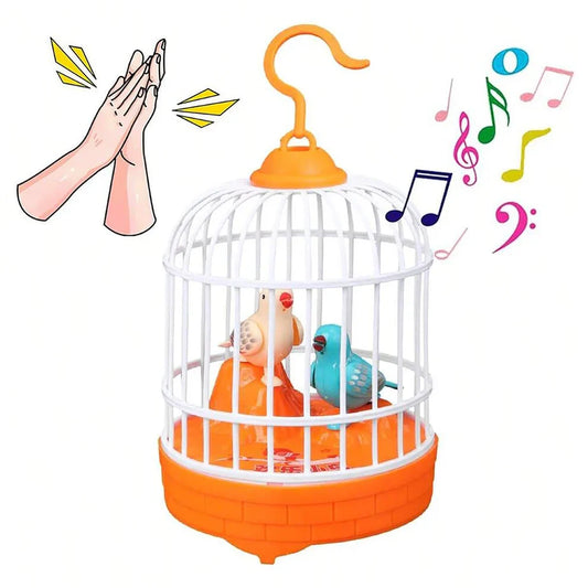 Voice-Controlled Simulation Bird Cage Toy for Kids & Babies – Realistic Pet Toy (Random Colors)
