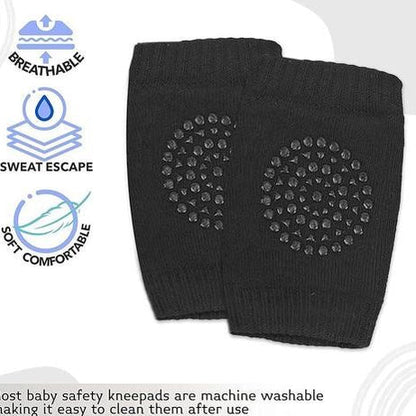 (Pack of 2 Pairs) Soft Elastic Anti Slip Crawling Safety Protector Leg Cushion Knee Elbow Brace Pads For Babies and Toddlers