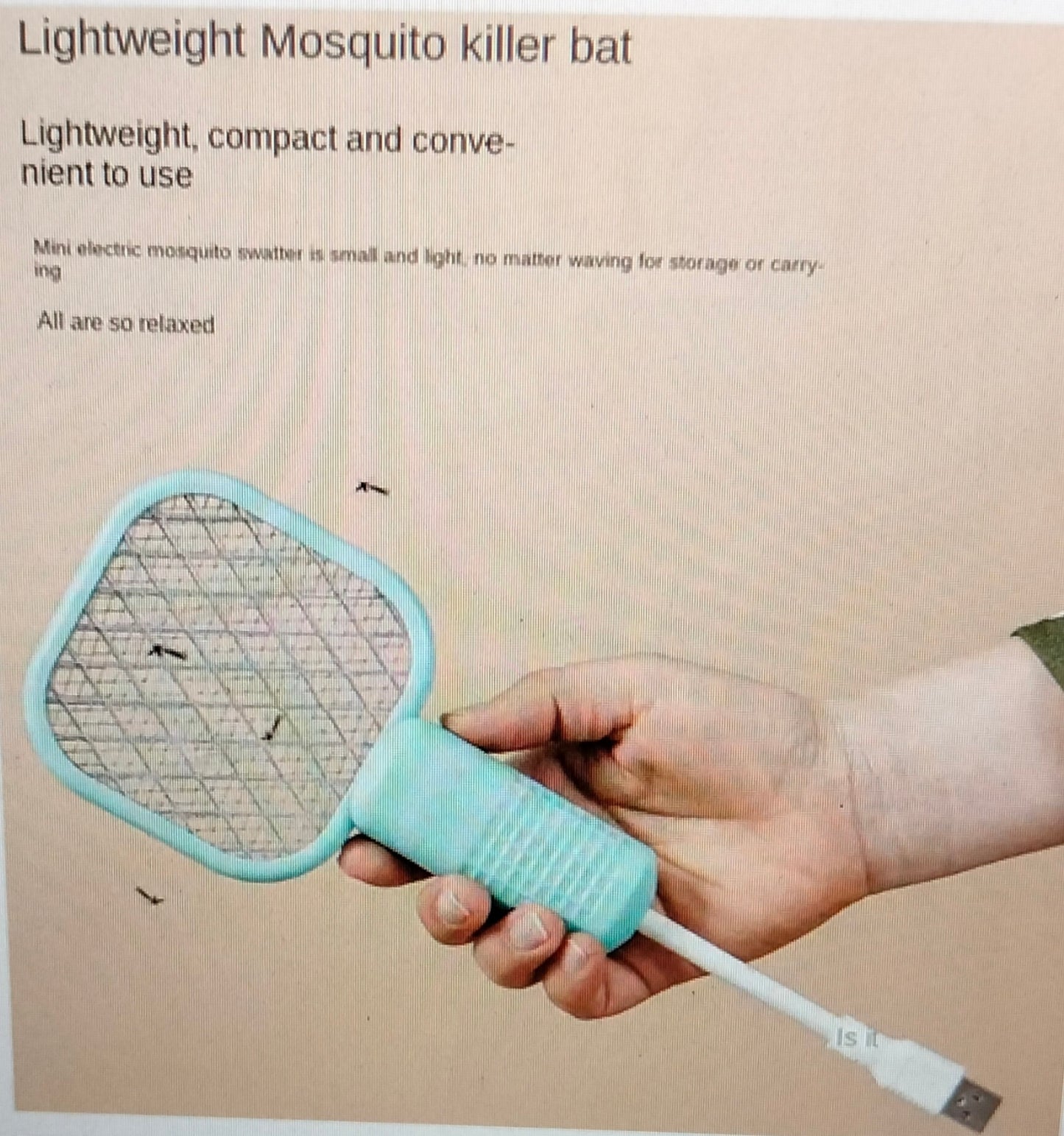 Mini USB Portable Electric Mosquito Racket
