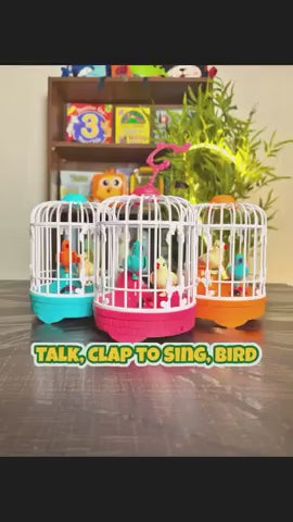 Voice-Controlled Simulation Bird Cage Toy for Kids & Babies – Realistic Pet Toy (Random Colors)
